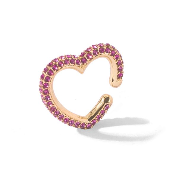 Women's Fashion Color Diamond Micro Set Heart Shape Earrings