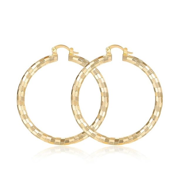 European And American Minimal Art Design Circle Shape Electroplating 18K Gold