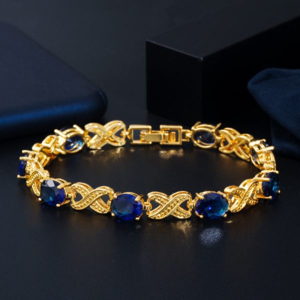 Simple Fashion AAA Zircon Bracelet Real Gold Plating
