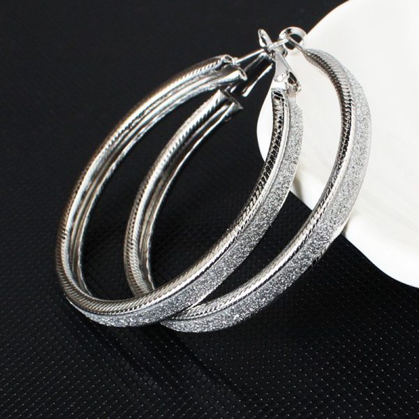 Women's All-match Simple Frosted Big Circle Earrings