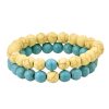 Men's Women's Natural Stone Bead Bracelet Frosted Stone