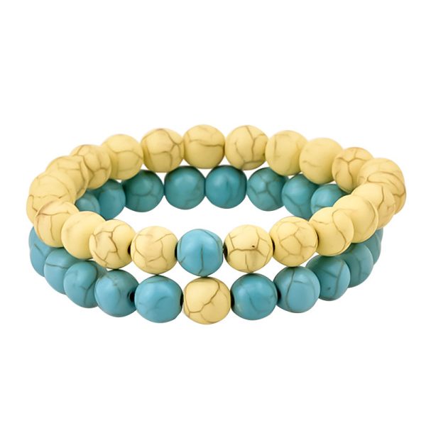 Men's Women's Natural Stone Bead Bracelet Frosted Stone