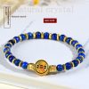 Natural Emperor Lapis Lazuli Six-word Mantra Single Ring Bracelet