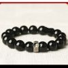 Black Stone Single Ring Bracelet For Men And Women