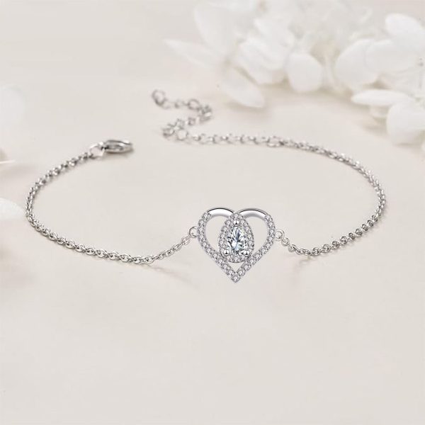 Valentine's Day Heart-shaped Adjustable Bracelet Water Drop