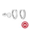 bcbb59cc-a80c-4072-87e6-2f332882ee96.jpg S925 Sterling Silver Fashion Simple Mini Geometric Glossy Round Eight-pointed Stars Single Row Zircon Set Earrings