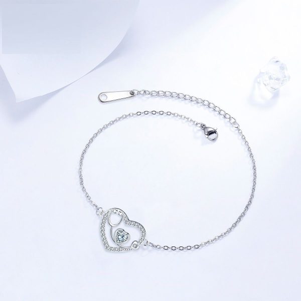 European And American Cat Footprints Bracelet High Sense Female Diamond Heart Bracelet Ladies