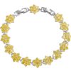 Blue Full Diamond Lotus Bracelet For Men's Hip Hop Dopamine Colored Tennis Chain