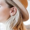 Hinged Hug Opal Earrings in 925 Sterling Silver Hoops Earrings for Women