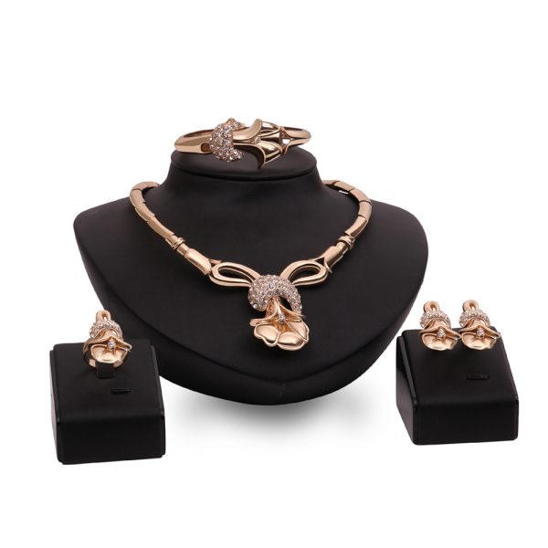 Ethnic Style Alloy Necklace And Earrings Four-piece Jewelry Set