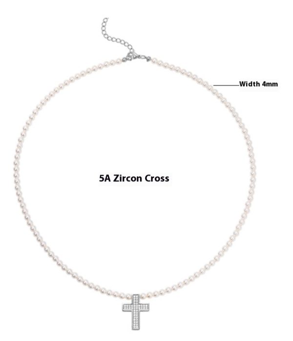 Men's Hip-hop Retro Black Agate Lock Pearl Necklace