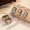 Fashionable Gold And Silver Two-tone Cross Stainless Steel Ring