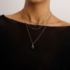 bd930c5a-e67d-4455-96d0-2637c181fd48.jpg European And American Jewelry Trendy Multi-layer Small Hole Chain Green Agate Stone