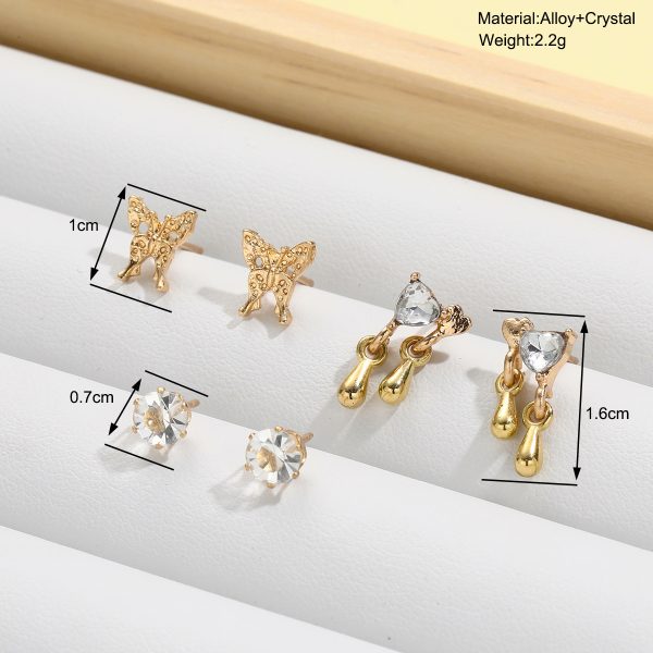 Special-interest Design Women's Cute Liquid Butterfly Earrings 6-piece Set