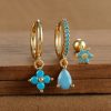 bde87085-985c-44d1-8dd8-097d72de9fe3.jpg Fashion Diamond-embedded Turquoise Earring Set Women