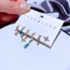 Women's Niche Fashion Blue Zircon Earrings Set Of 6