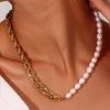 Natural Freshwater Pearl Chain Necklace For Women