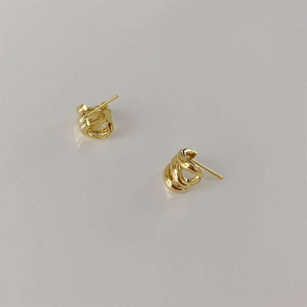 Women's Metal Three-layer Small Circle Ear Studs