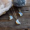 Natural Stone Moon Transparent Color Fashion Pendant Necklace Jewelry