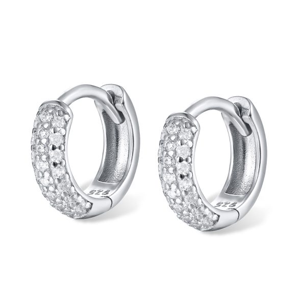 Amy Chunky Paved Hoops Earrings
