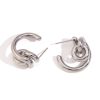 Fashion Winding Circle Titanium Steel Ear Studs Creative Lock C- Shaped Niche Personality Female