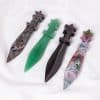 Natural Crystal Stone Dagger Sculpture Semi-precious Stone Knife Decoration Ornaments