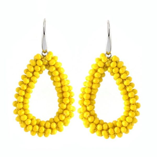 Drop-shaped Glass Crystal Earrings