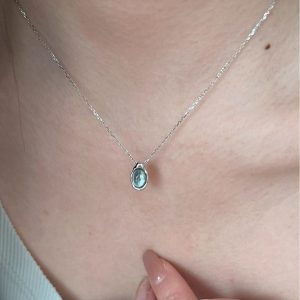 Water Drop Aquamarine Prehnite Necklace