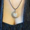 Jewelry Heart Stone Crystal Necklace Retro Moon