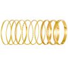 Ethnic Style Alloy Retro Wide Gold Glossy Wristband Bracelet 10 PCs Set