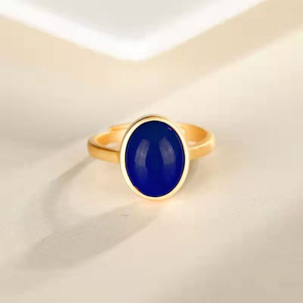 Ancient Law Gold Ring Gilding Gold Ring Red Agate