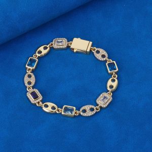 10mm Spring Fastener Colored Gem Pig Nose Bracelet