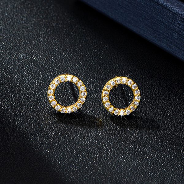 New Simple Circle Ear Studs Super Shiny Elegant