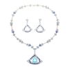 Women's Triangle Micro-set Zircon Necklace Earring Set