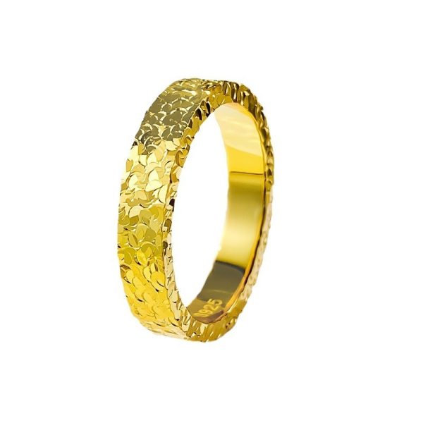 S925 Entire Sterling Silver Crushed Ice Ring