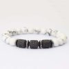 Natural Tiger Eye Volcanic Rock Beaded Bracelet