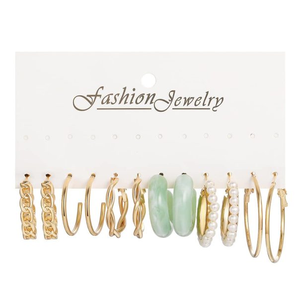 Acrylic C Type Earring Chain Earring Set