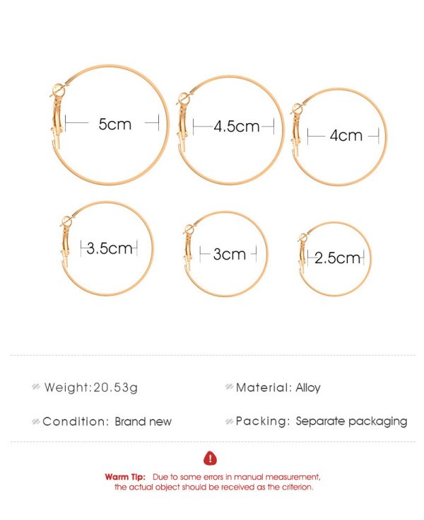 Fashion Large Medium And Small Suit Circle Earrings