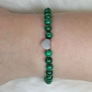 Natural Stone Healing Stone Beaded Bracelet Stainless Steel