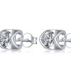 S925 Sterling Silver Inlaid Moissanite Stud Necklace Two Piece Set
