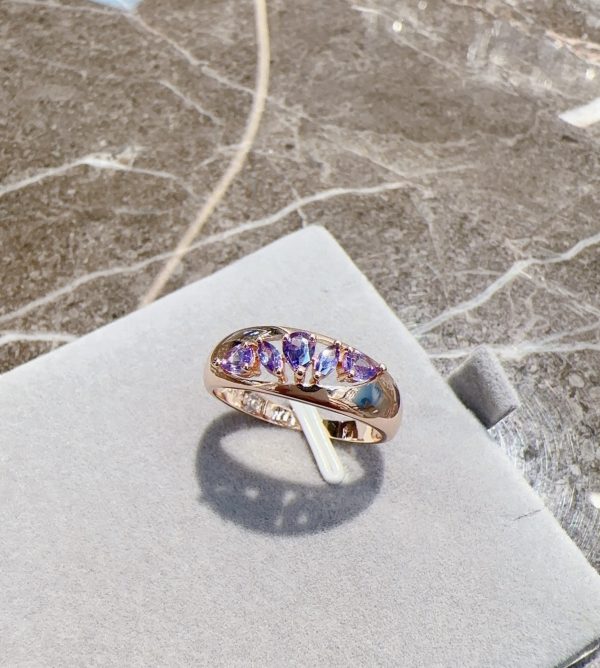 Rose Gold Zircon Color-retaining Electroplated Ring