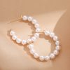 Large Circle And Pearl Earrings C- Shaped Handmade
