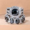Egg-shaped Full Circle Micro Inlaid Zircon Ring Set