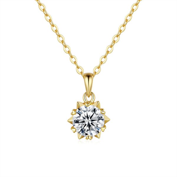 925 Sterling Silver Pendant Moissanite Necklace For Women