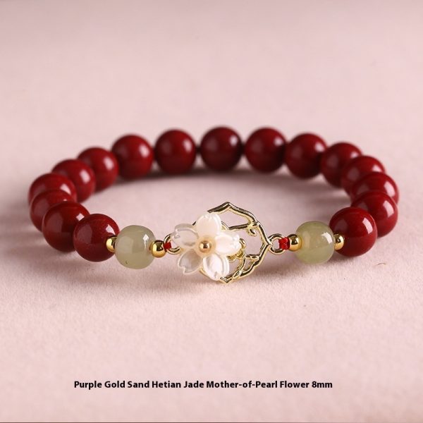 Natural Hetian Jade White Butterfly Bells Of Ireland Sinology Bracelet