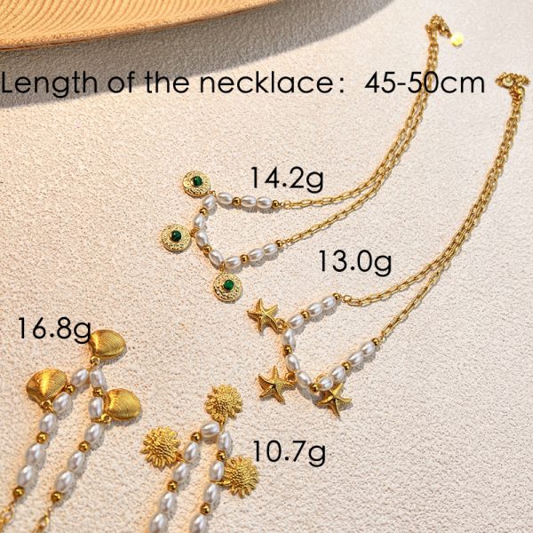 bfe0f8ef-a913-4957-9e61-a6fd463c3d95.jpg Ocean Series Starfish Pearl Scallop Pendant Clavicle Chain Female