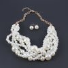 Ornament Exaggerated Woven Clavicle Chain Elegant Necklace Earrings