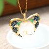 Personality Lucky Elephant Safety Lock Necklace