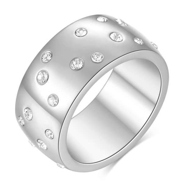 Starry With Diamonds Titanium Steel Couple Couple Rings
