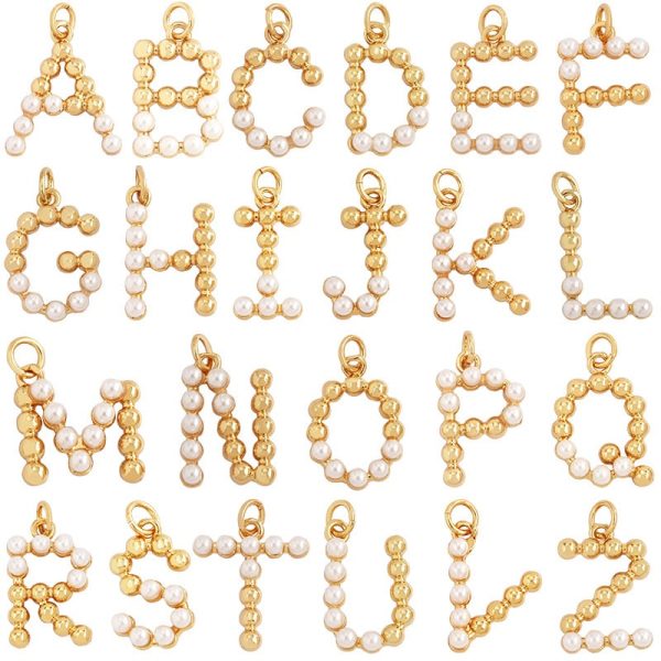 Popular Accessories Pearl Zircon Letter Pendant